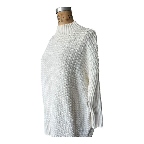 French Connection Mozart Popcorn High Neck Jumper Winter White Size S - Picture 3 of 7